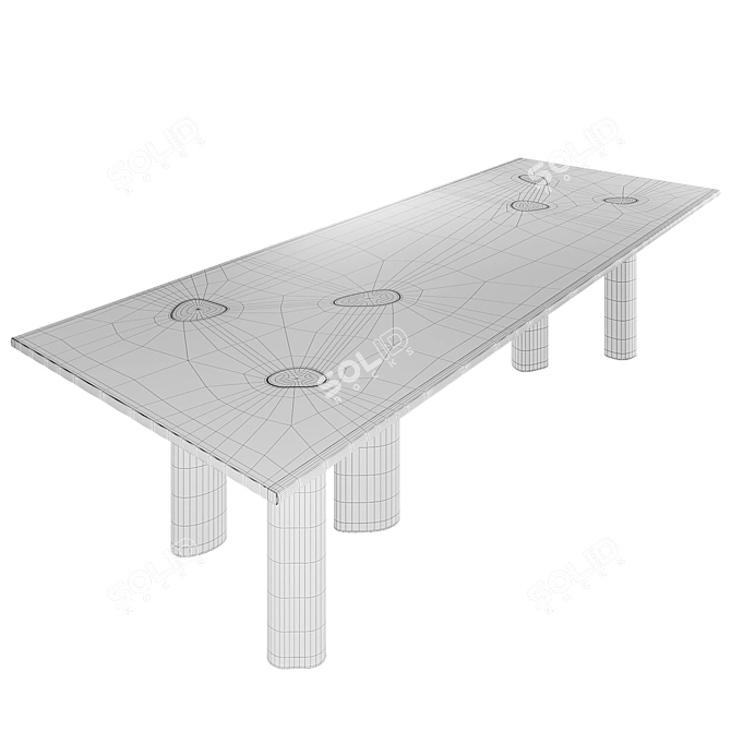 Osmose Porada Walnut Marble Dining Table 3D model image 6