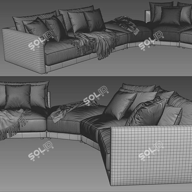 Modern Poliform Bristol Sofa Design 3D model image 4