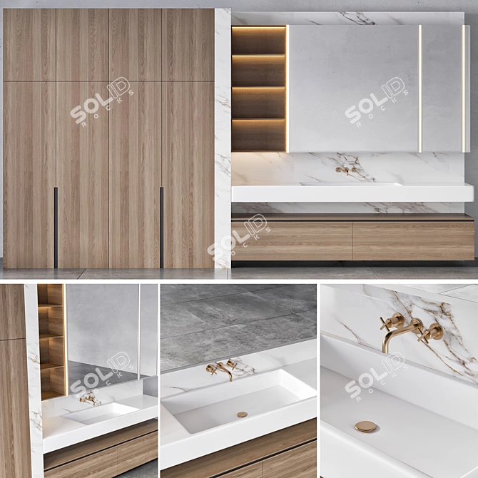 Modern Bathroom Furniture Set 18 3D model image 1