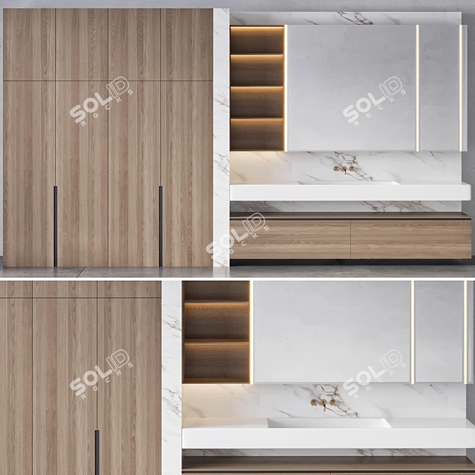 Modern Bathroom Furniture Set 18 3D model image 3