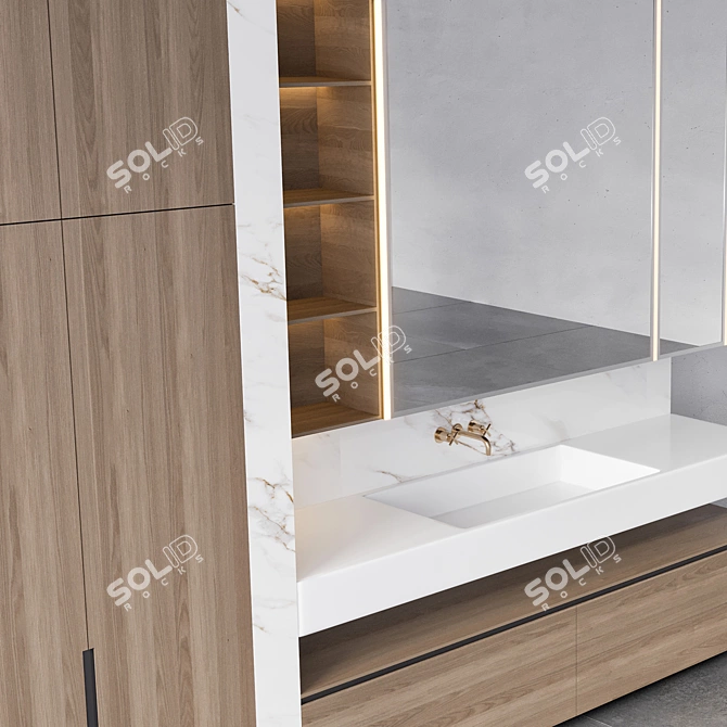 Modern Bathroom Furniture Set 18 3D model image 7