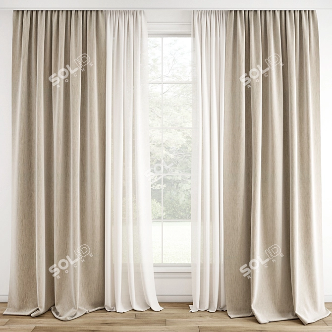 Modern Polygonal Curtain Model 3D model image 1