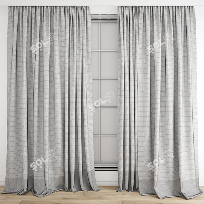 Modern Polygonal Curtain Model 3D model image 3