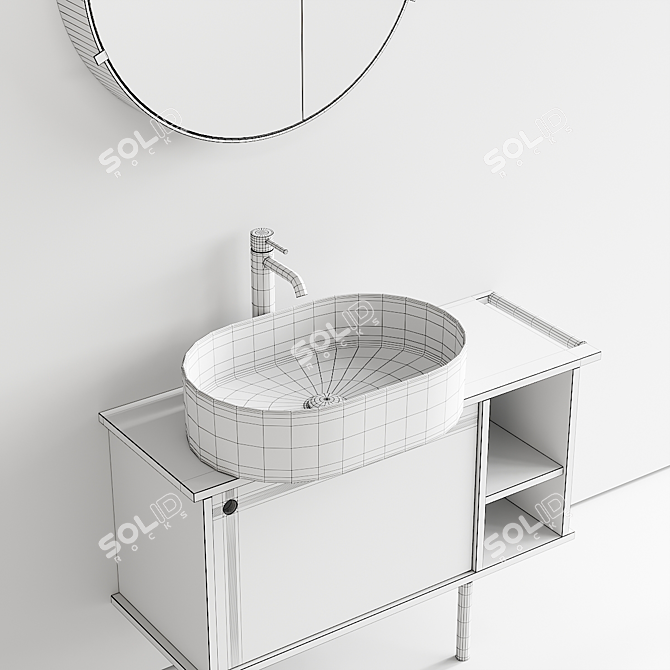 Cielo Theo Vanity Washbasin Set 3D model image 5
