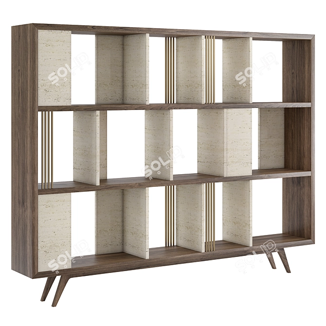 Vintage Charm Bookcase - Elegant Woodcrafted 3D model image 1