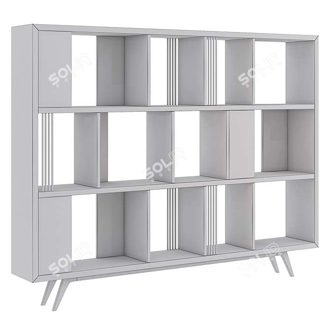 Vintage Charm Bookcase - Elegant Woodcrafted 3D model image 2