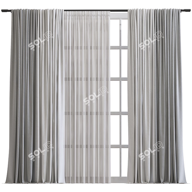 Refined Curtain Design 3D model image 1