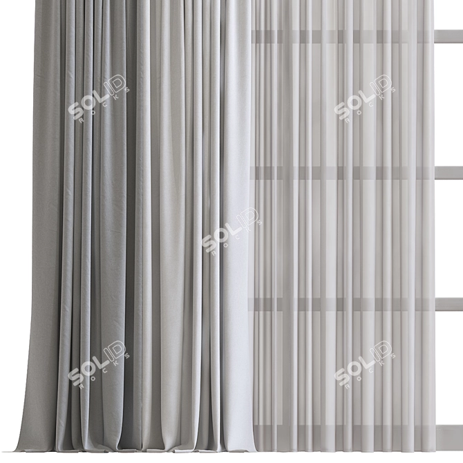 Refined Curtain Design 3D model image 2