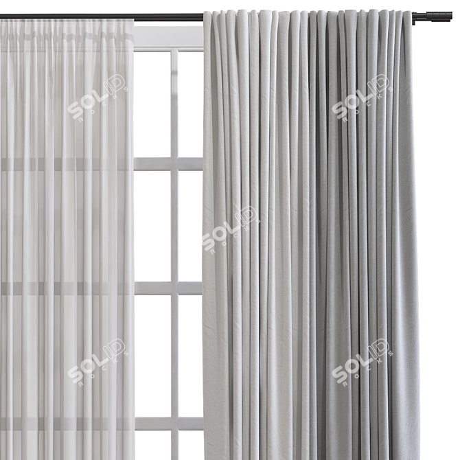 Refined Curtain Design 3D model image 3