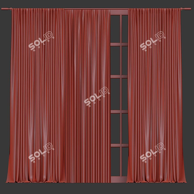 Refined Curtain Design 3D model image 4