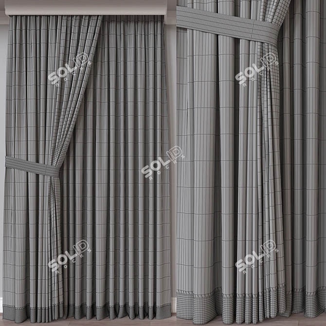 Modern 3D Curtain Model, 44604 Polygons 3D model image 4