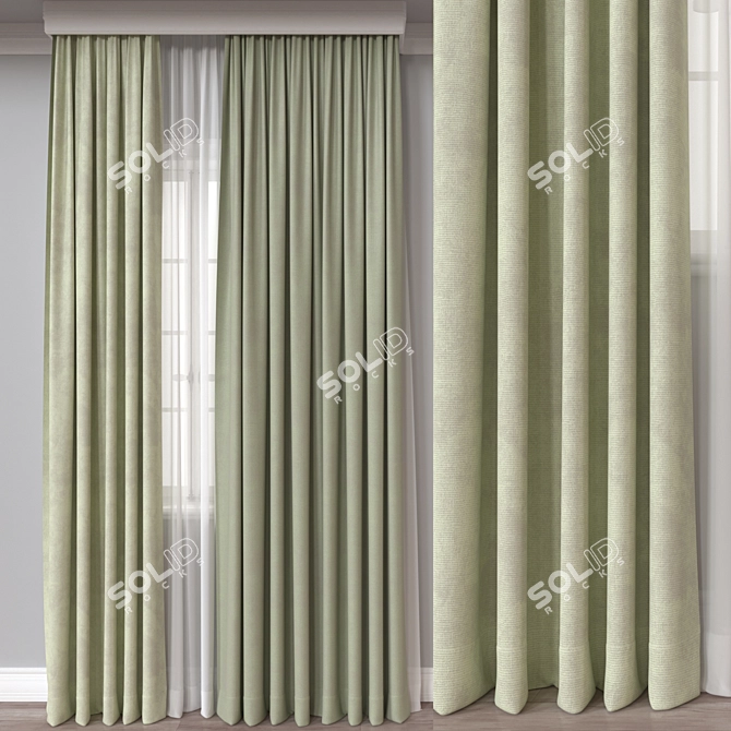 Versatile 3D Curtain Model 3D model image 1