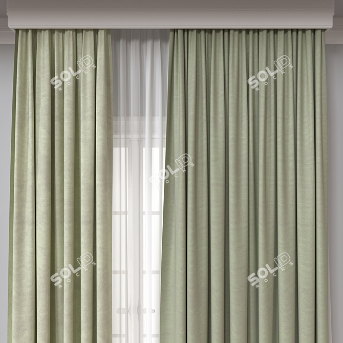 Versatile 3D Curtain Model 3D model image 2