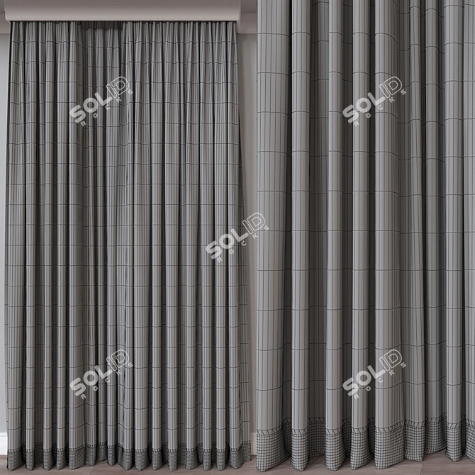 Versatile 3D Curtain Model 3D model image 4