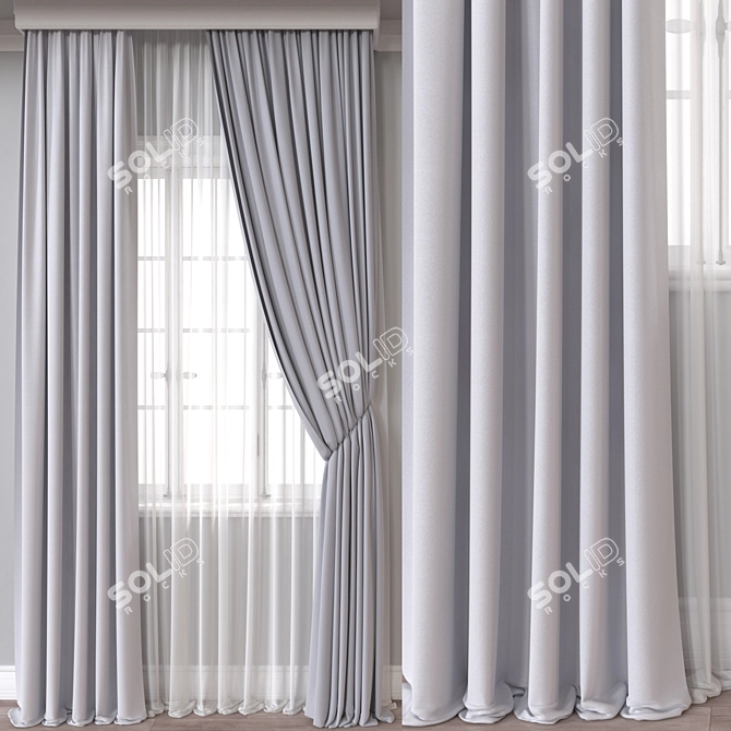  versatile 3D curtain model 3D model image 1