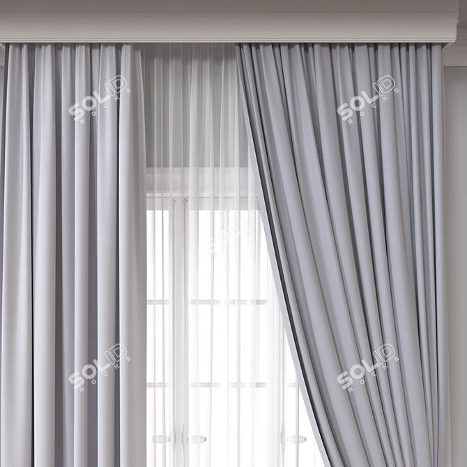  versatile 3D curtain model 3D model image 2