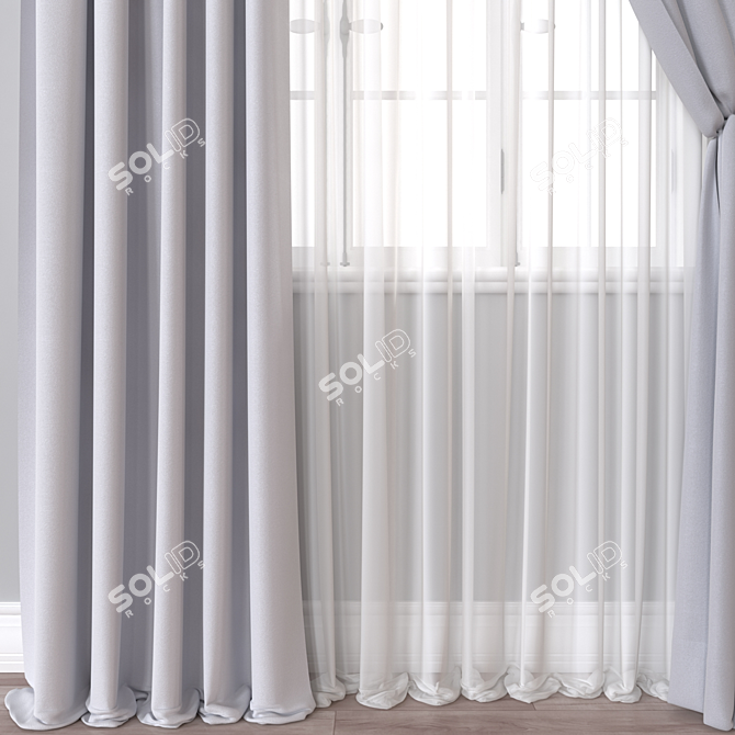  versatile 3D curtain model 3D model image 3