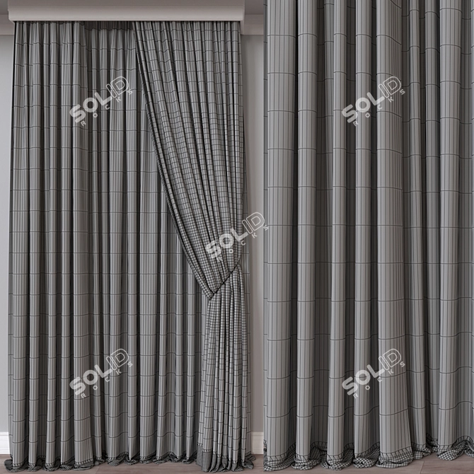  versatile 3D curtain model 3D model image 4