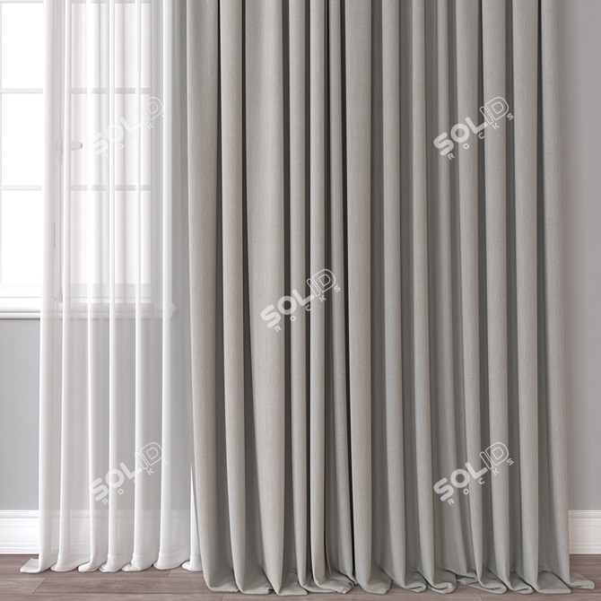 High-Quality Curtain Model with Various Exports 3D model image 2