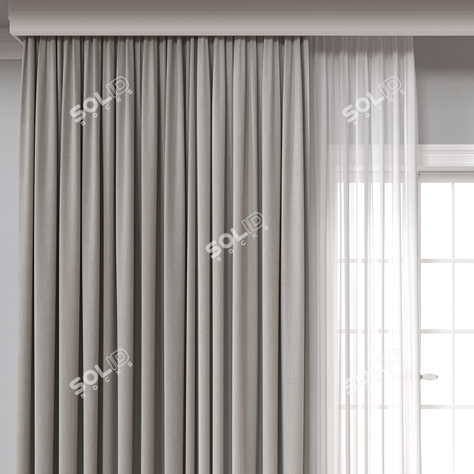 High-Quality Curtain Model with Various Exports 3D model image 3