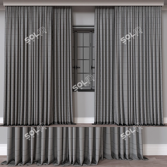 High-Quality Curtain Model with Various Exports 3D model image 4