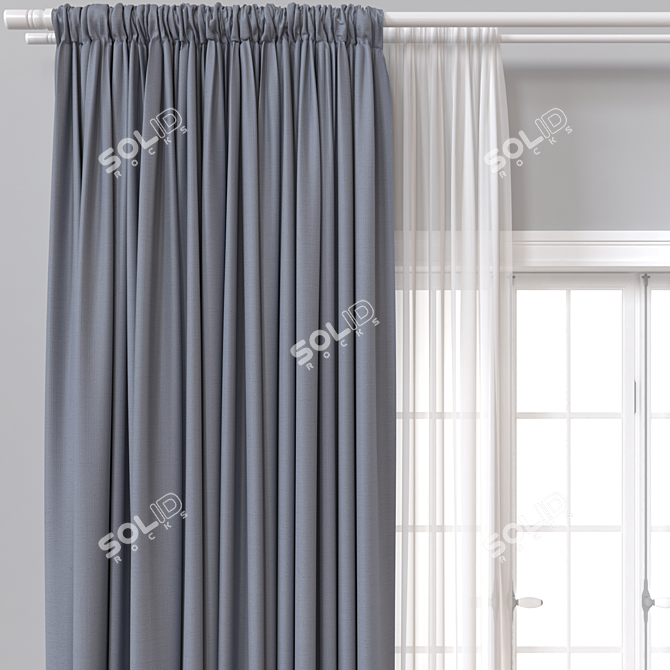 Modern 3D Curtain Model Variants 3D model image 3