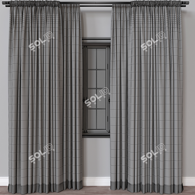 Modern 3D Curtain Model Variants 3D model image 4