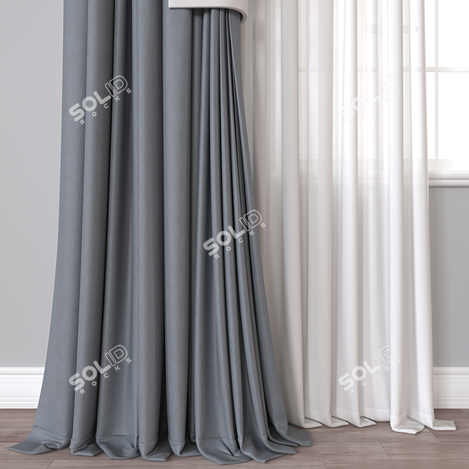 Versatile 3D Curtain Model Bedsheet 3D model image 2