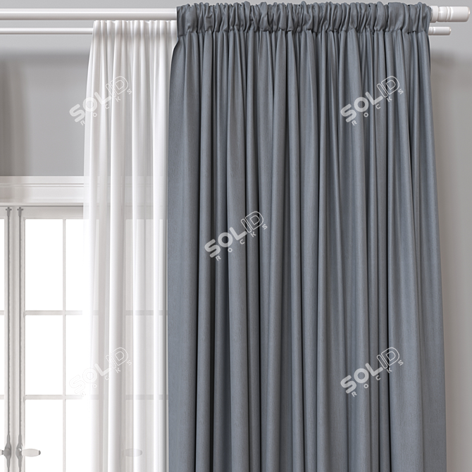 Versatile 3D Curtain Model Bedsheet 3D model image 3