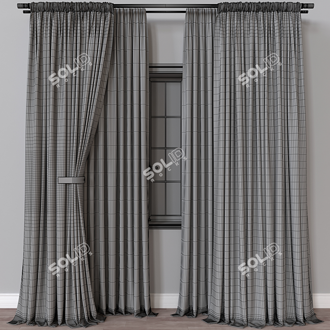 Versatile 3D Curtain Model Bedsheet 3D model image 4