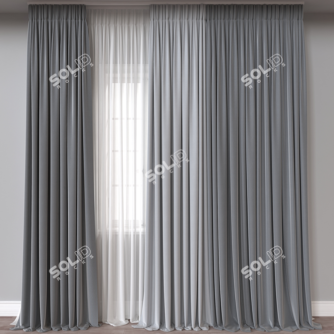  3D Curtain Model Export 111k 3D model image 1