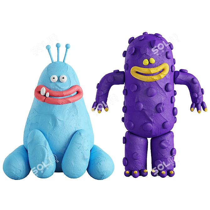 Monster Clay Set 3D model image 2