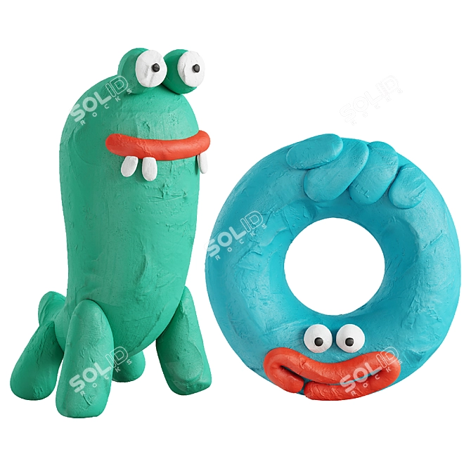 Monster Clay Set 3D model image 4