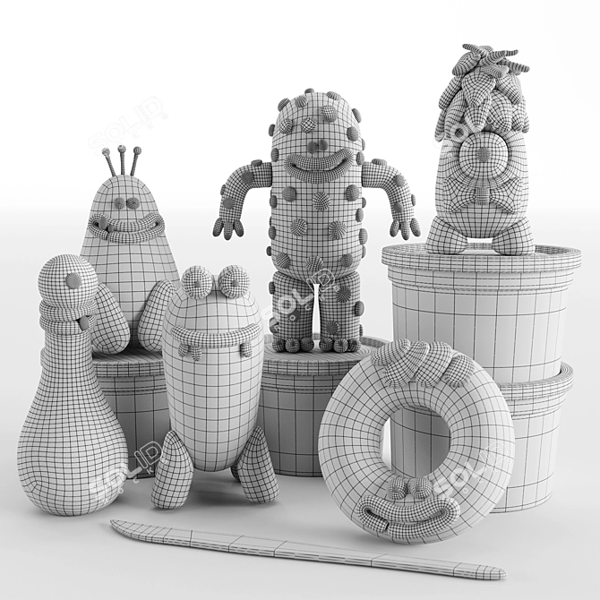 Monster Clay Set 3D model image 6