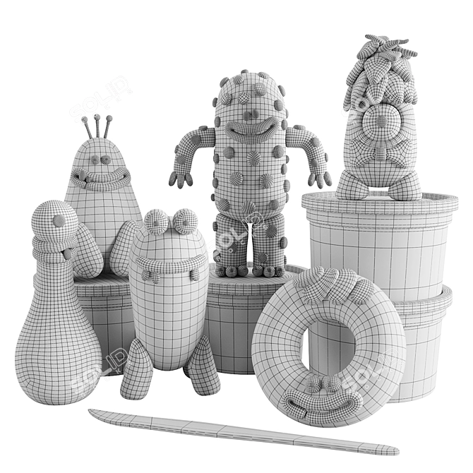 Monster Clay Set 3D model image 8