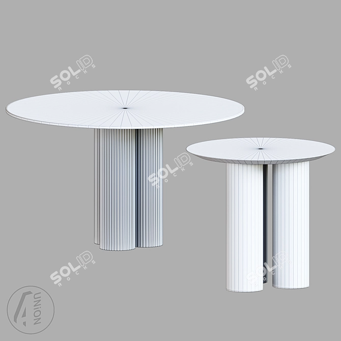 Modern Round Table for 3D Render 3D model image 2