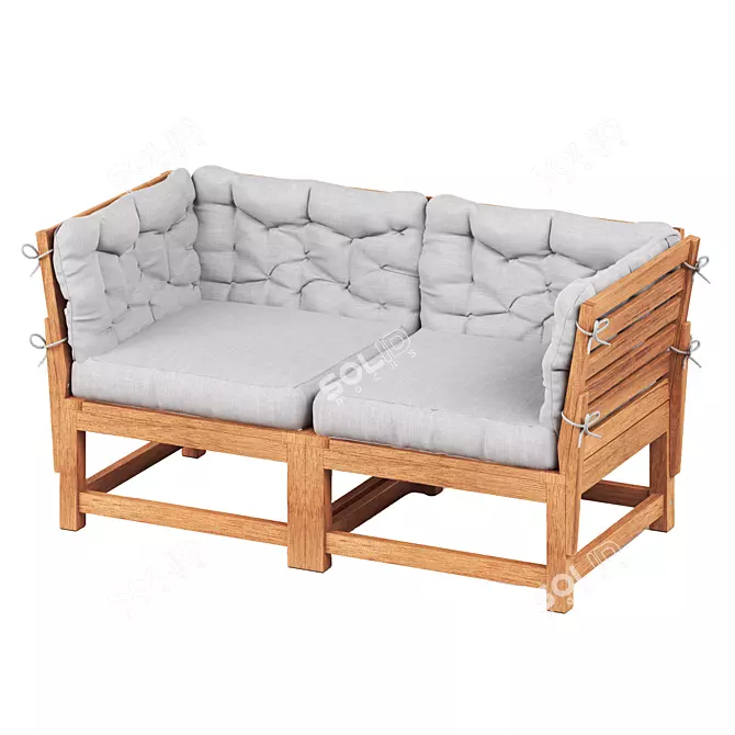 Outdoor Modular 2-Seater Sofa Set 3D model image 3
