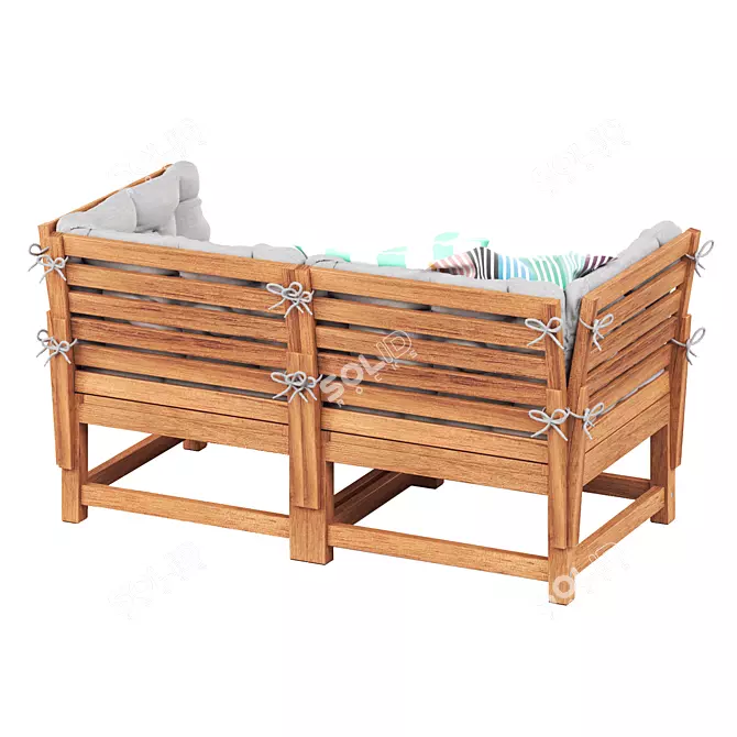 Outdoor Modular 2-Seater Sofa Set 3D model image 4