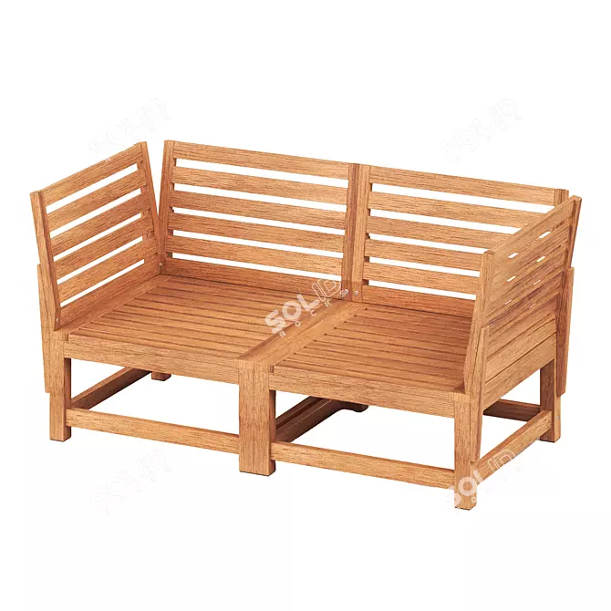 Outdoor Modular 2-Seater Sofa Set 3D model image 6