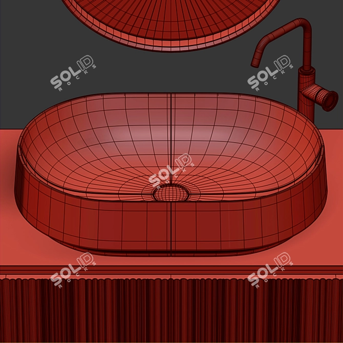 Elegant Edone Vanity Set 3D model image 5