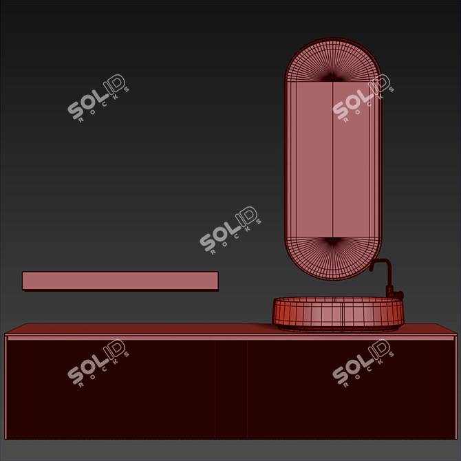 Elegant Edone Vanity Set 3D model image 6