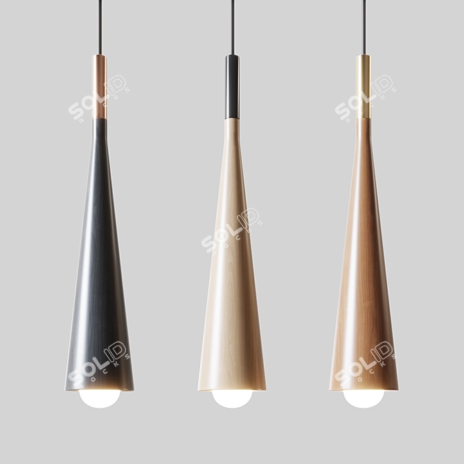 Stylish Pendant Light Fixture with Contemporary Design 3D model image 1