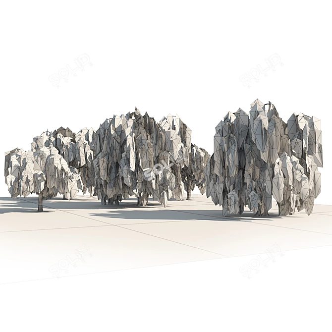 Animated Weeping Willow Tree Set 3D model image 5