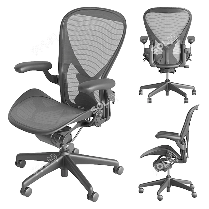 Ergonomic Icon: Herman Miller Aeron 3D model image 1