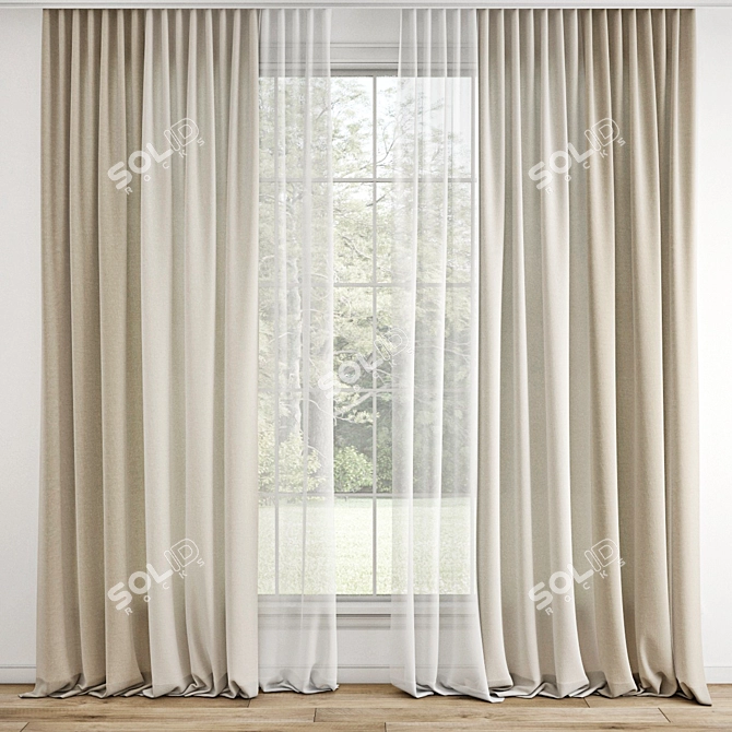 Polygonal Model Curtain Archive Texture 3D model image 1