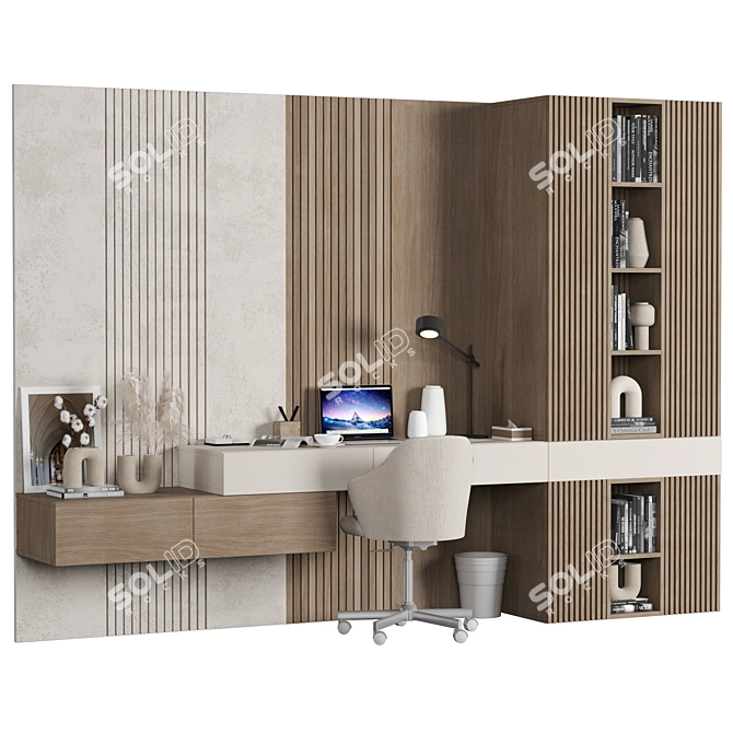 Sleek Modern Home Office Furniture 3D model image 2