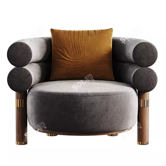 Stylish Armchair Rogers 3D Model 3D model image 2