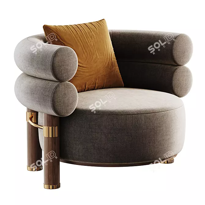 Stylish Armchair Rogers 3D Model 3D model image 3