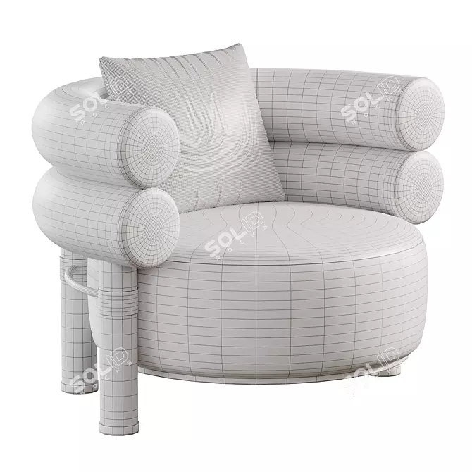 Stylish Armchair Rogers 3D Model 3D model image 5