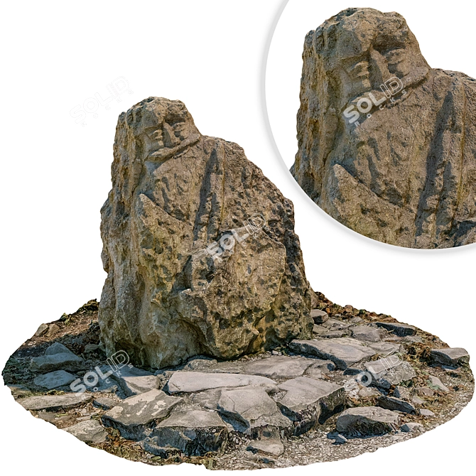 Stone Sculpture 3D Model Kit 3D model image 1